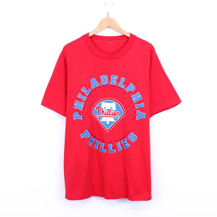 Vintage Philadelphia Phillies T Shirt Red Short Sleeve Retro