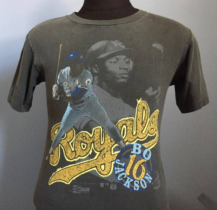 80s Vintage Bo Jackson Kansas City Royals 1989 baseball Salem T Shirt   MEDIUM