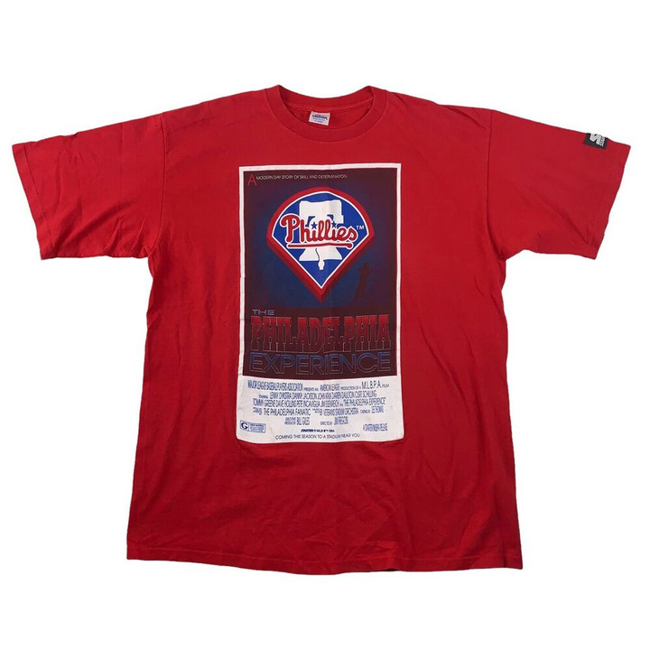 Vintage 1994 Starter Philadelphia Phillies Baseball T Shirt S Red Usa