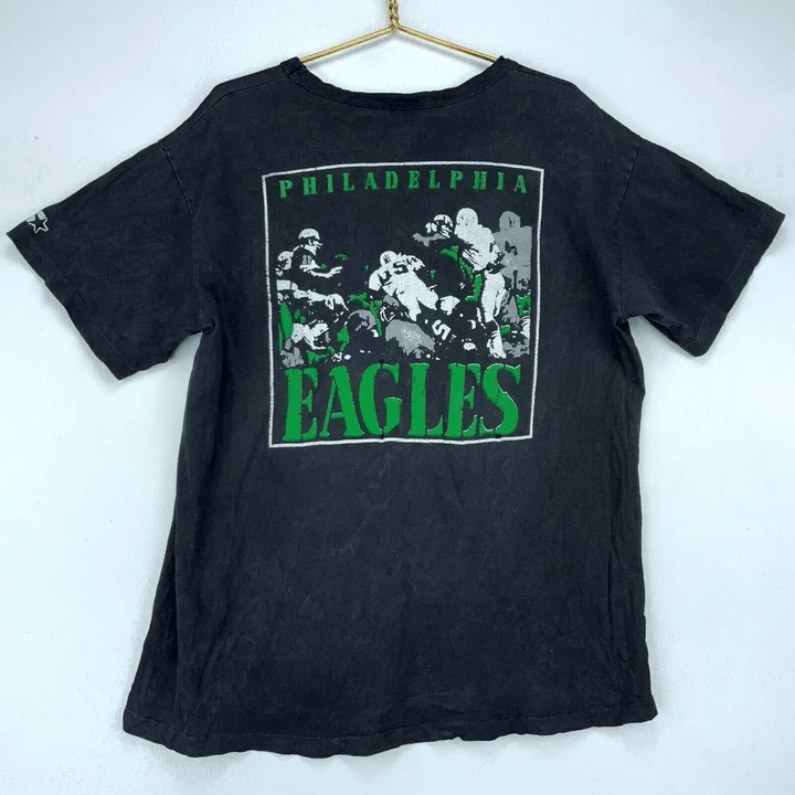 Philadelphia Eagles Starter Vintage T shirt Black Made Usa 90s