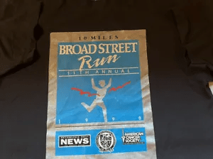 Vtg 1990 Marathon Shirt Philadelphia Broad Street Run Graphic Tee Black