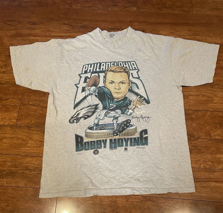 Vintage 1997 Bobby Hoying T Shirt Philadelphia Eagles Caricature Player