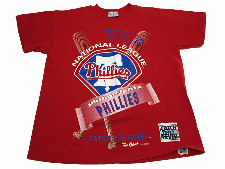 Philadelphia Phillies 1993 The Game T Shirt Catch Fever Baseball Vtg 90s