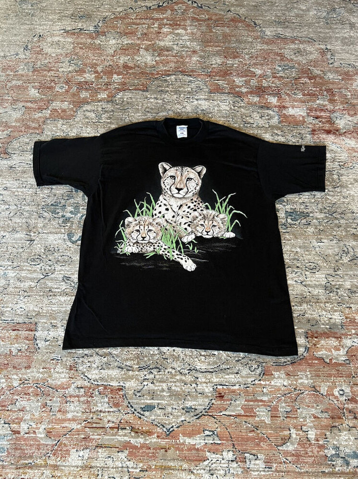 Vintage Kansas City Zoo Cheetah And Cub Cat Shirt X 23 X 29