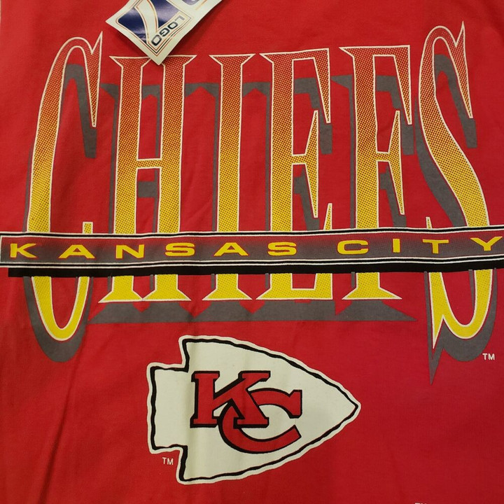 Vintage 1994 Kansas City Chiefs Logo 7 S Measured Tshirt Made Usa Nwt