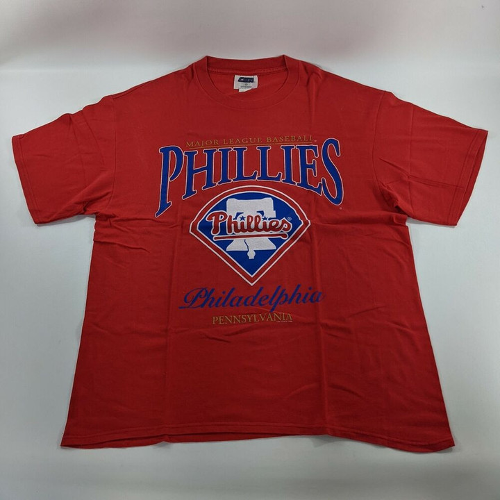 Vtg 1998 Philadelphia Phillies Red Baseball T Shirt