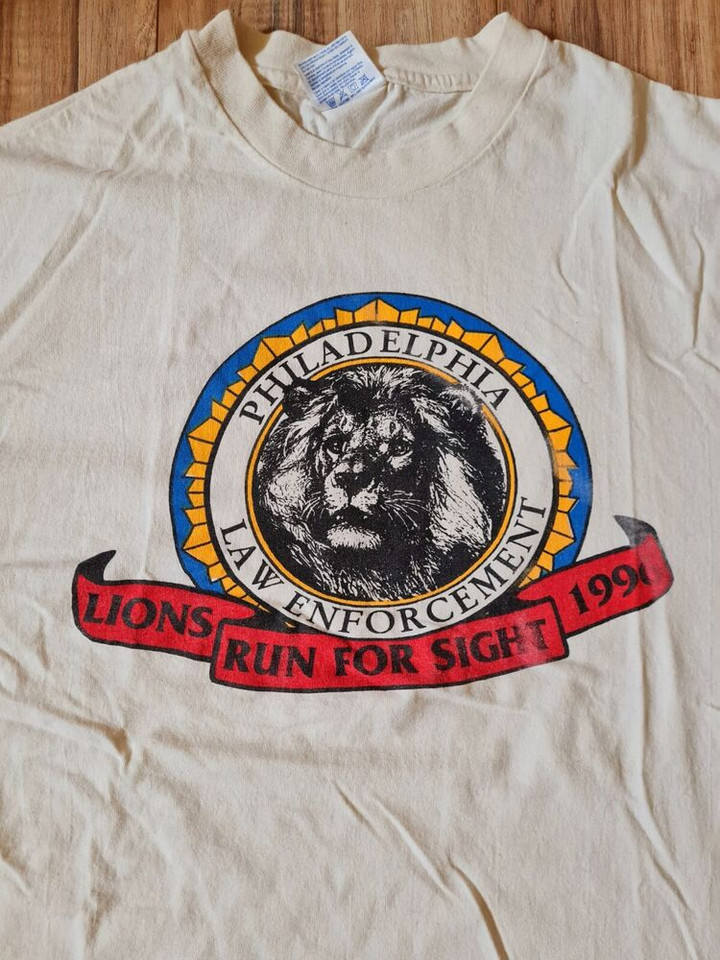 Vintage Philadelphia Law Enforcet Lions Run For Sight 1996 T shirt O2