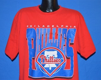 90s Philadelphia Phillies Red And Blue T shirt Extra  3272