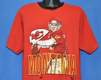 90s Joe Montana 19 Kansas City Chiefs Football T shirt X 3548