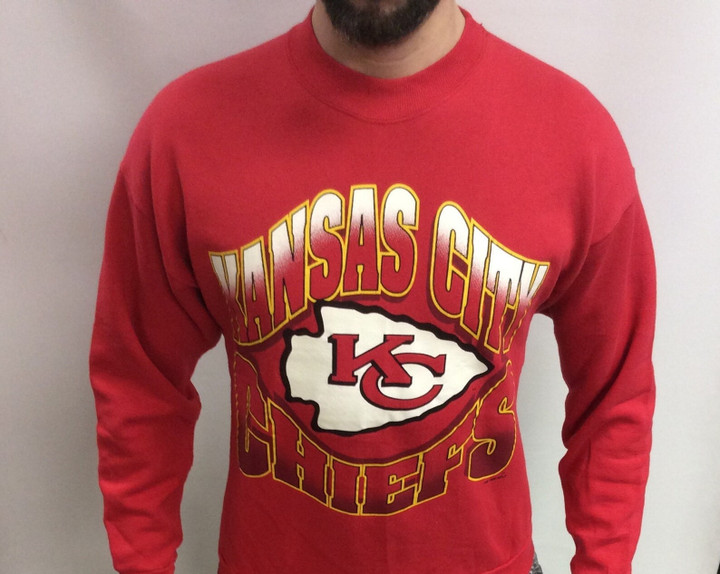 Vintage 90s 1995 Kansas City Chiefs Football Red Gold Super Bowl Champions Classic Usa