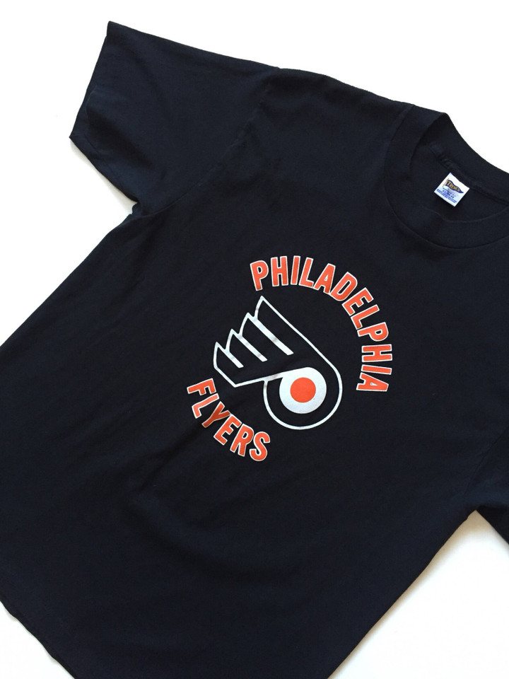 80s Philadelphia Flyers Nhl Hockey T Shirt 50 50 Trench Thin
