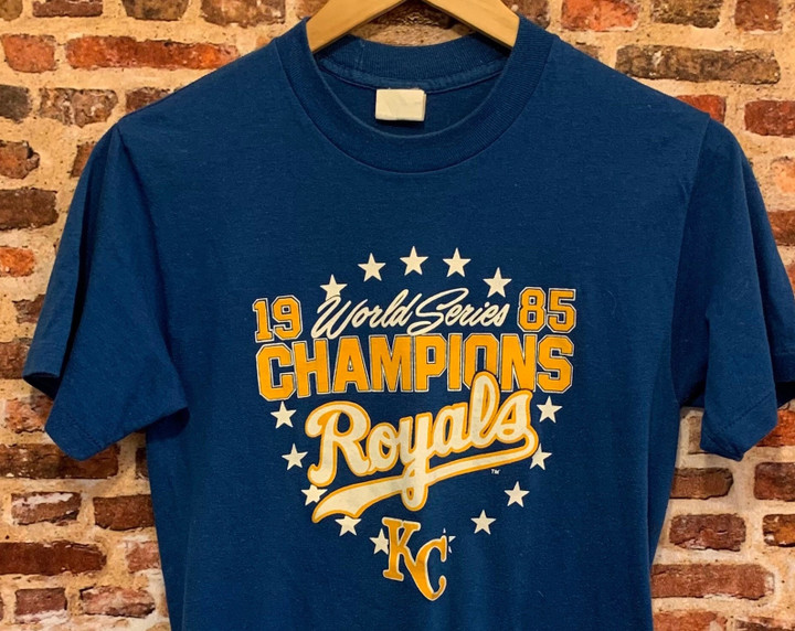 Vintage 1985 Word Series Champions Kansas City Royals T Made By Logo 7
