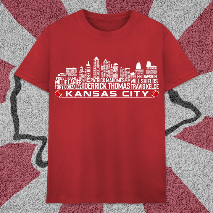 Kansas City Football Team All Time Legends Kansas City Skyline Shirt