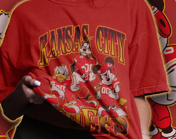 Kansas City Chiefs Disney Tshirt Football Shirt Super Bowl Clothing Couple Out Overd Tee Street Style Unisex