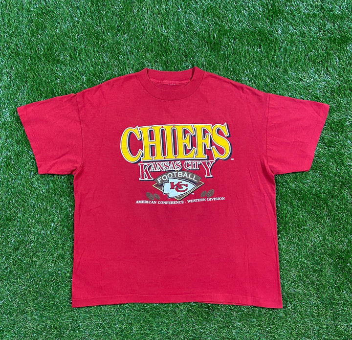 Vintage Kansas City Chiefs Big Logo T Shirt Tee 1990s Football Afc Missouri Mahomes Playoffs Classic