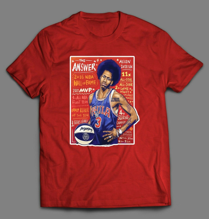 Allen Iverson T shirt Unisex S 5 Allen Iverson Shirt Gift For Fan Allen Iverson The Answer Shirt Philadelphia 76ers Shirt Shirt