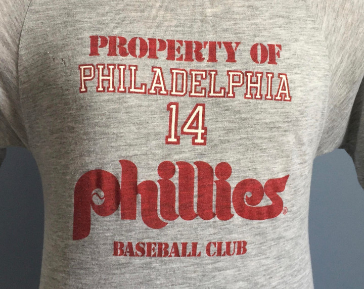 80s Vintage Property Of Philadelphia Phillies Baseball Club Pete Rose 14 T shirt