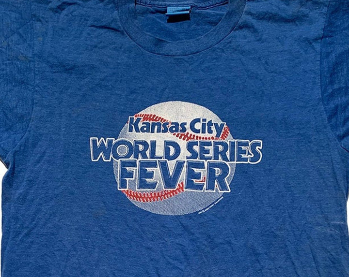 Vintage 1980 Kansas City World Series Fever Screen Stars T Shirt Lg