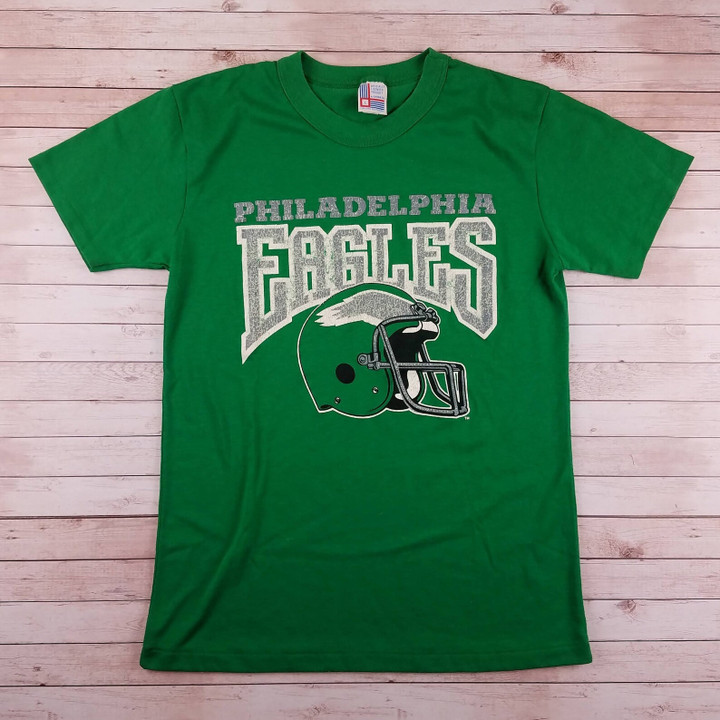 Vintage 1980s Philadelphia Eagles Football Garan Green T S Like In Good Condition