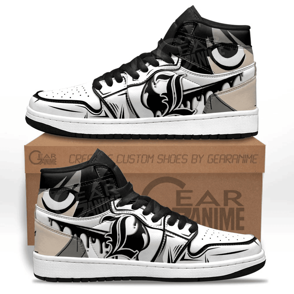 L Lawliet JD1s Sneakers Death Note Custom Anime Shoes
