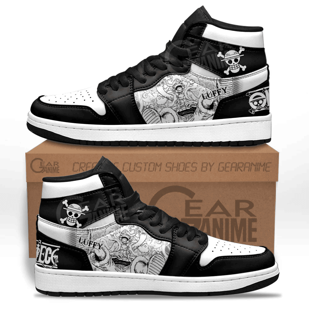 Luffy Gear 5 JD1s Sneakers Custom One Piece Shoes Manga Style