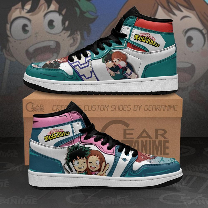 Izuku and Uraraka JD1s Sneakers My Hero Academia Anime Shoes