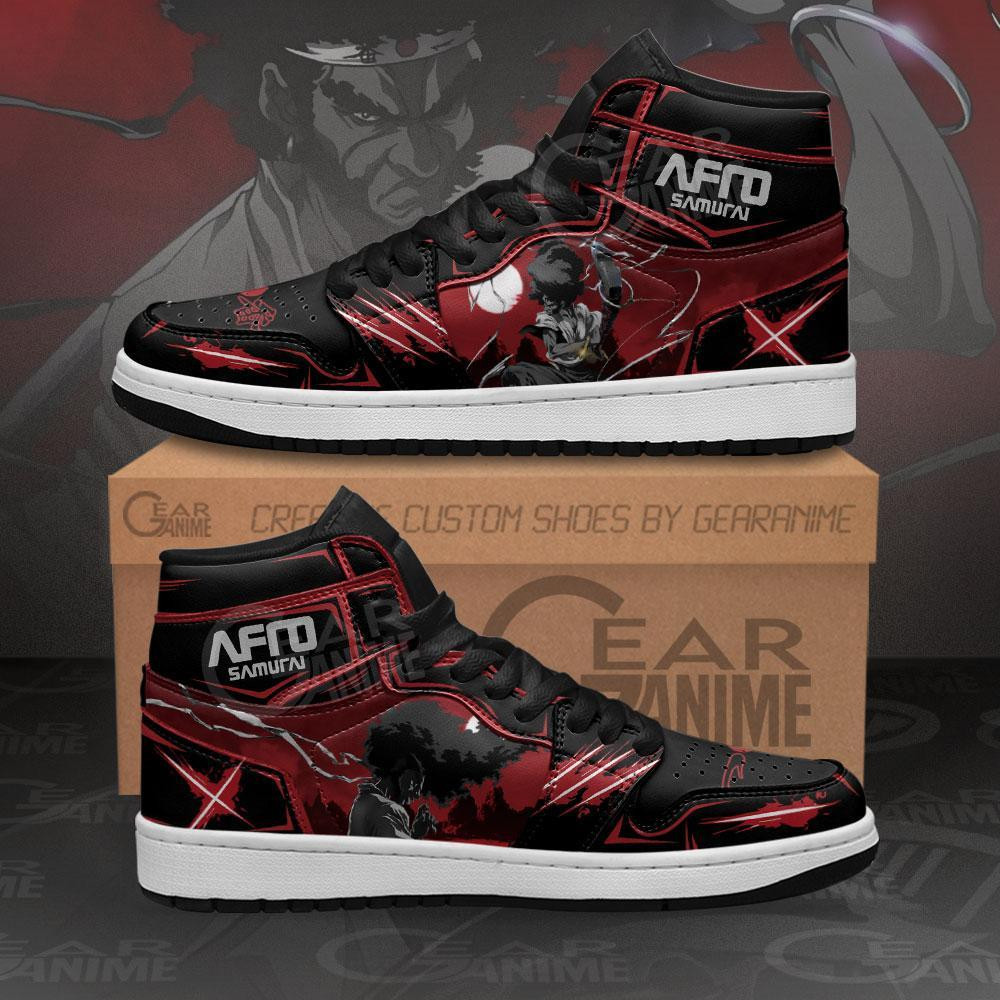 Afro Samurai JD1s Sneakers Custom Black Red Anime Shoes MN11