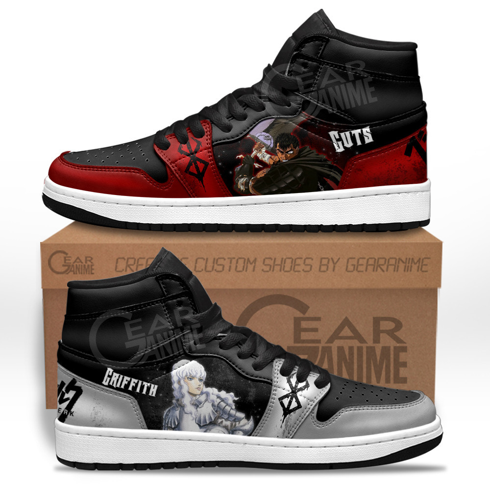 Griffith and Guts JD1s Sneakers Berserk Custom Anime Shoes For Fans