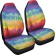 Rainbow Palm Tree Pattern Printed Car Seat Covers