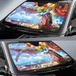 Anime Girl Colorful Balloons Car Sunshade Anime Fan Gift Best Car Accessories