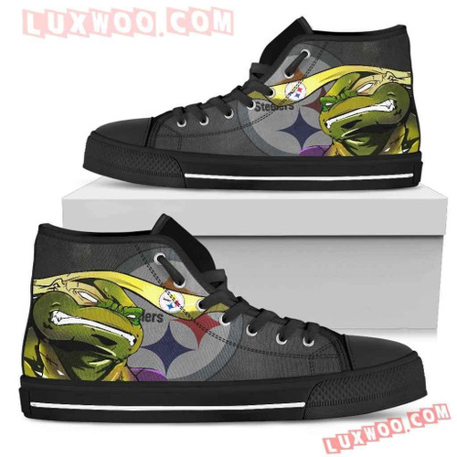 Turtle Pittsburgh Steelers Ninja High Top Shoes Sport Sneakers