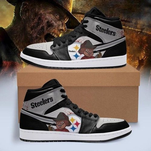 Pittsburgh Steelers Horror Jordan High Top Shoes Sport Sneakers