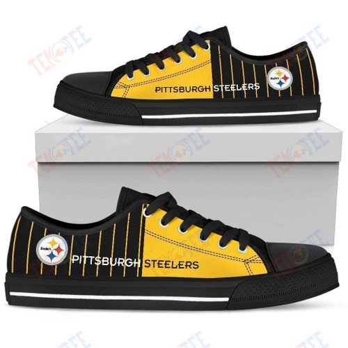 Nfl Pittsburgh Steelers Simple Design Vertical Stripes Low Top Shoes Custom Print Tmt521 Ds0-07778-z37