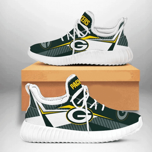 Green Bay Packers Nfl Teams Football Big Logo 3 Shoes White Shoes Fan Gift Idea Running Walking Shoes Reze Sneakers Tl97