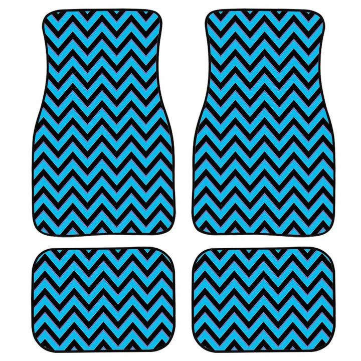 Black Blue And Purple Chevron Print Front And Back Car Floor Mats