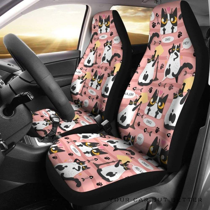 Cat Car Seat Covers Pink White