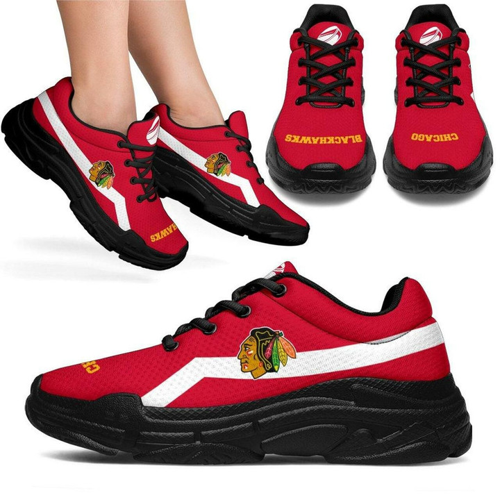 Chicago Blackhawks Sneakers With Line Shoes Edition Chunky Sneaker Running Shoes For Men, Women Shoes15774