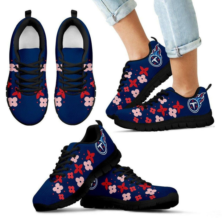 Flowers Pattern Tennessee Titans Sneakers Running Shoes For Men, Women Shoes7915
