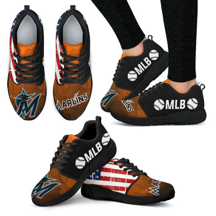 Miami Marlins Sneakers Simple Fashion Shoes Athletic Sneaker Running Shoes For Men, Women Shoes15008