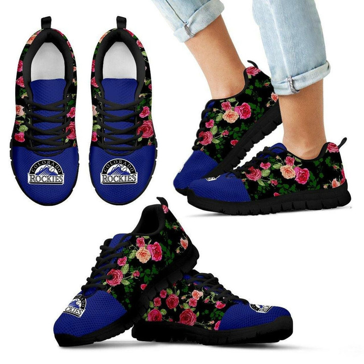 Vintage Floral Colorado Rockies Sneakers Running Shoes For Men, Women Shoes7096