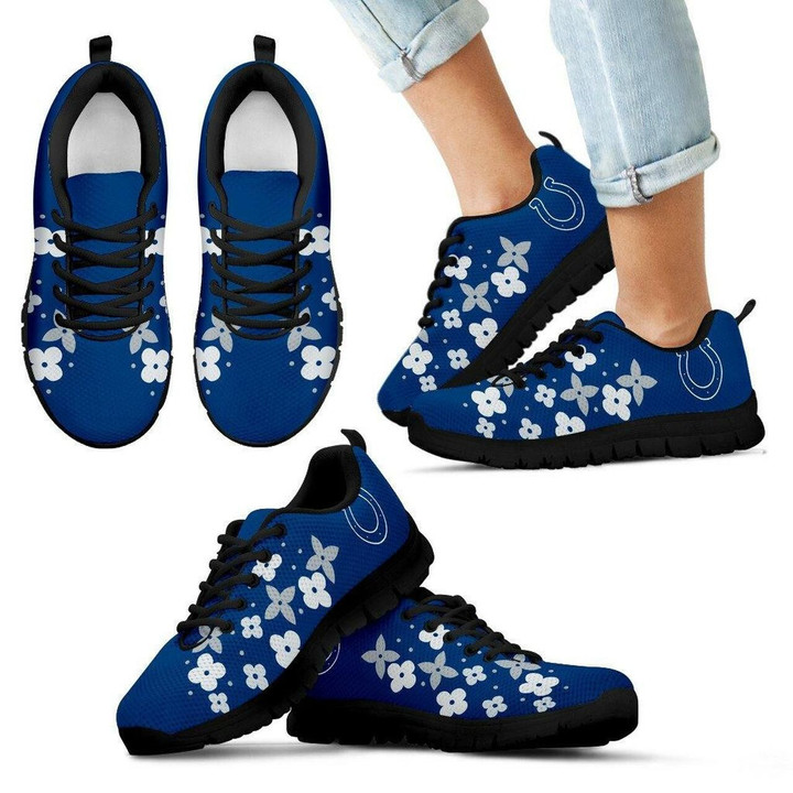 Flowers Pattern Indianapolis Colts Sneakers Running Shoes For Men, Women Shoes7664