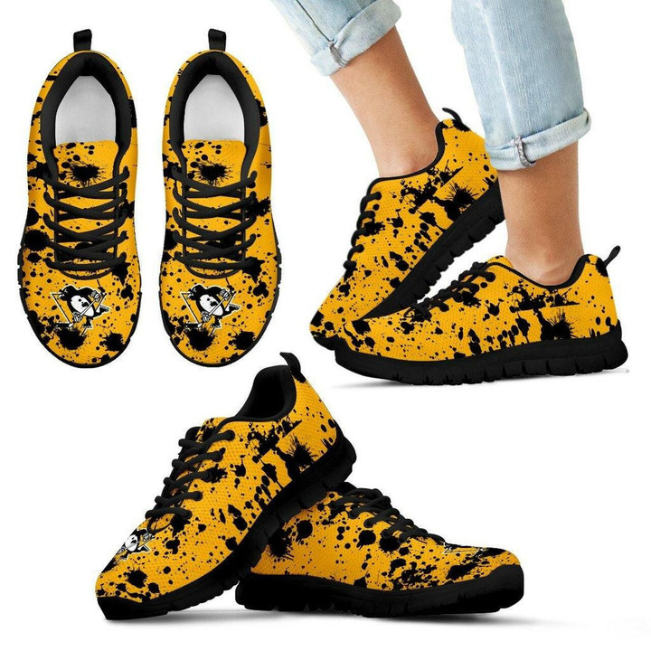 Splatters Watercolor Pittsburgh Penguins Sneakers Running Shoes For Men, Women Shoes6727
