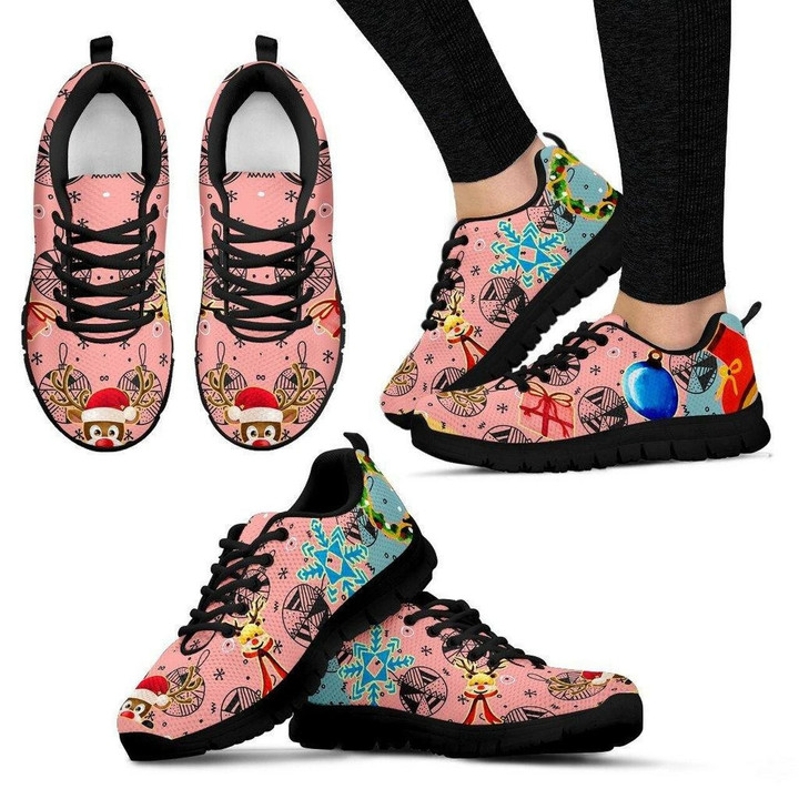 Pink Christmas Sneakers Running Shoes For Men, Women Shoes12914