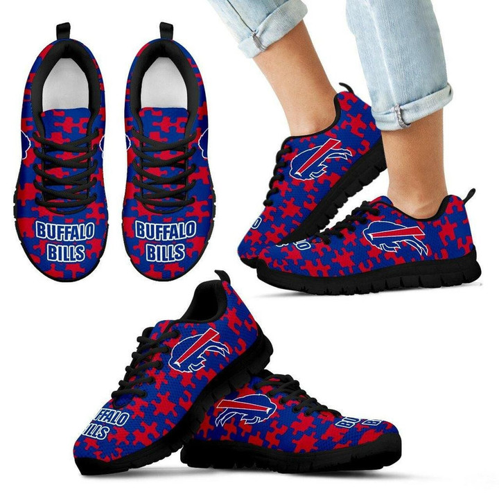 Buffalo Bills Sneakers Puzzle Logo With Running Shoes For Men, Women Shoes12414