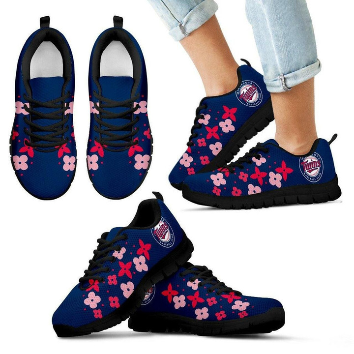 Flowers Pattern Minnesota Twins Sneakers Running Shoes For Men, Women Shoes7711