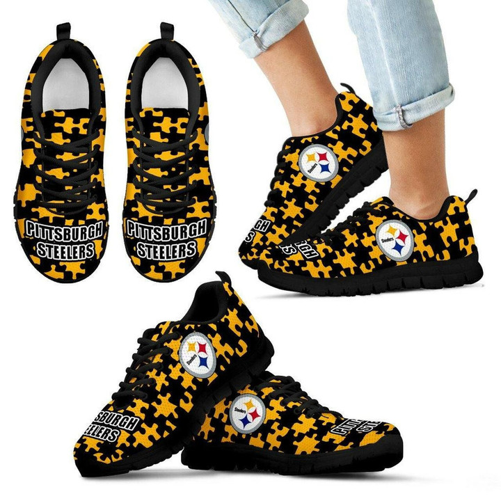 Pittsburgh Steelers Sneakers Puzzle Logo With Running Shoes For Men, Women Shoes12359