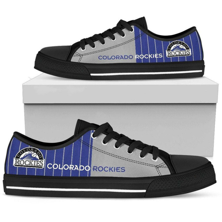 Colorado Rockies Low Top Shoes Simple Design Vertical Stripes Shoes16201