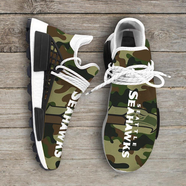 Camo Camouflage Seattle Seahawks Nfl Sport Teams Nmd Human Race Sneakers Sport Shoes Running Shoes