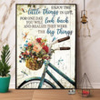 Bike & Dragonfly Enjoy The Little Things In Life For One Day You Will Look Back Satin Portrait Wall Art Canvas - MakedTee