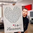Kane Brown Heaven Heart Lyric Typography Signed For Fan Print Wall Art Canvas - MakedTee